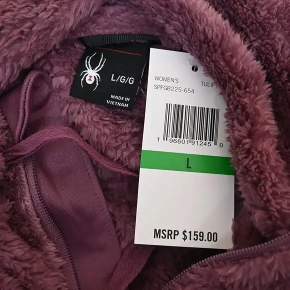 Spyder Womens L Bailey Faux Shearling Jacket in Tulipwood Purple NEW - Picture 8 of 11